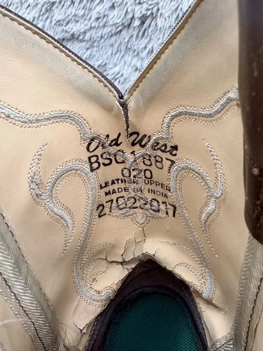 Old West Cowboy Boots Boys Size 2 Western Brown Square Toe Rodeo